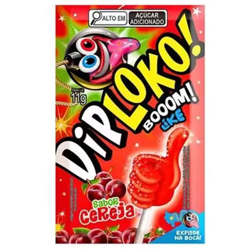 Diploko Lollipop With Popping Candy - Cherry 0.39 Oz