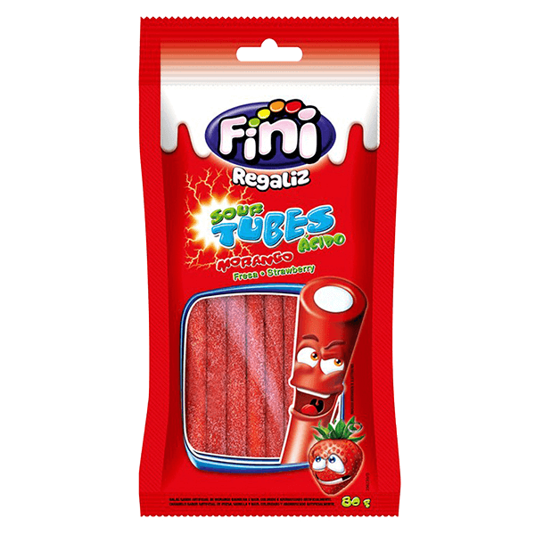 Fini Regaliz Tubes Acid Strawberry 80g